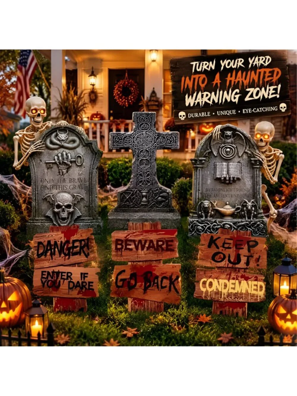 16.5Inch Halloween Decorations Outdoor Yard Signs, 6pcs Double-Sided